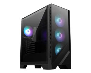 MSI MAG FORGE 320R AIRFLOW computeretui Micro Tower Sort, Transparent