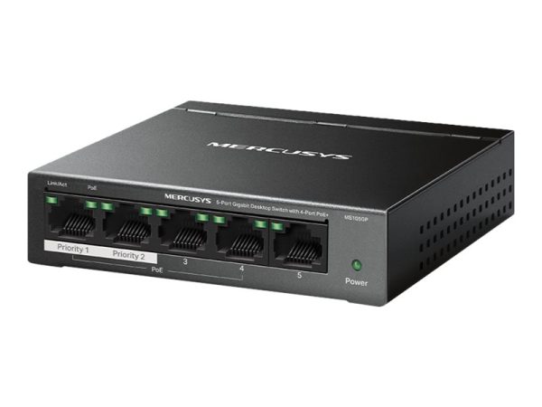 Mercusys MS105GP V1 - Gigabit Switch - 5 x 10/100/1000 (4 PoE+)