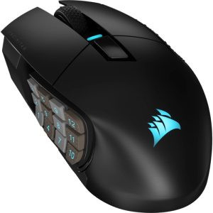 Corsair SCIMITAR ELITE WIRELESS mus Spil Højre hånd RF Wireless + Bluetooth + USB Type-C Optisk 26000 dpi