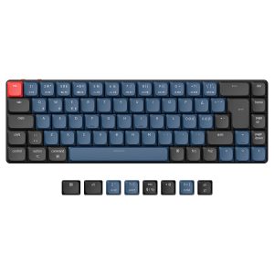 Keychron K7 Pro QMK/VIA RGB Wireless - Gateron Low Profile Red Hot Swap - Gaming Tastatur - Uden Numpad - Nordisk - Sort