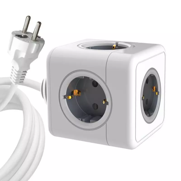 5-way Schuko Power Cube 1.4M , White