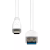 USB-C to USB A 3.0 cable, white