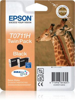 Epson Giraffe T0711H blækpatron 1 stk Original Sort