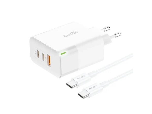 Foneng GAN65 USB-A USB-C USB-C GAN65 2.4A 65W (white) Power Charger