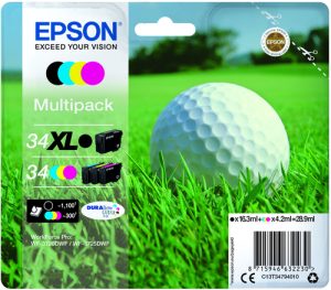 Epson Golf ball C13T34794010 blækpatron 1 stk Original Højt (XL) udbytte Sort, Blå, Magenta, Gul