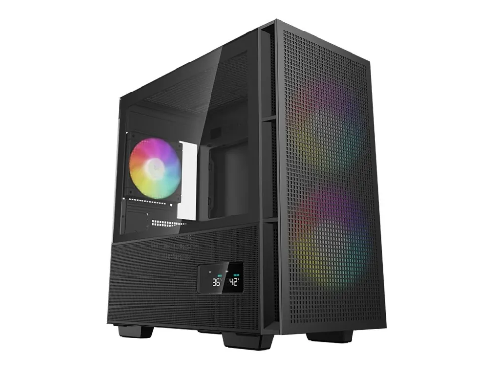 DeepCool CH360 DIGITAL - mATX - sidepanel med vindue (hærdet glas) - sort