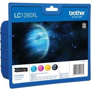 Brother LC-1280XLVALBPDR blækpatron 4 stk Original Højt (XL) udbytte Sort, Blå, Magenta, Gul