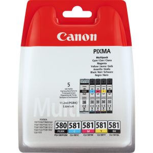 Canon PGI-580/CL-581 blækpatron 5 stk Original Standard udbytte Sort, Blå, Magenta, Gul