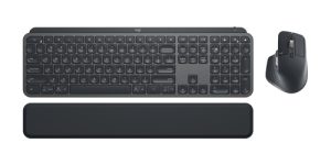 Logitech 920-010932 tastatur Mus inkluderet Kontor RF trådløs + Bluetooth QWERTY UK international Grafit