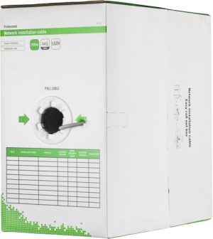 Deltaco U/UTP installationskabel, LSZH, Cat6, 305m box, 250MHz, Delta-certificeret, grå