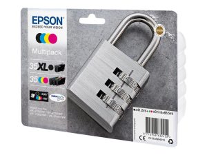 Epson 35XL Multipack - 4-pack - XL - black yellow cyan magenta - original - ink cartridge - Blækpatron Cyan