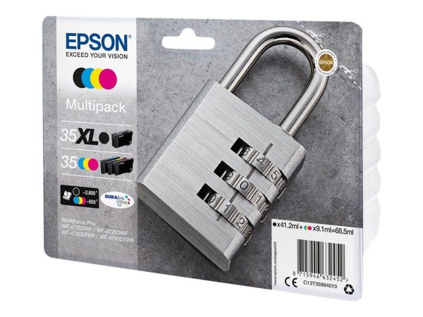Epson 35XL Multipack - 4-pack - XL - black yellow cyan magenta - original - ink cartridge - Blækpatron Cyan