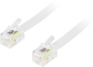 Modular cable 4P4C (RJ9/RJ10/RJ22) 10m