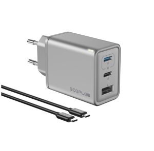 EcoFlow RAPID 65W GaN-oplader Hurtig multiport-oplader til 3 enheder