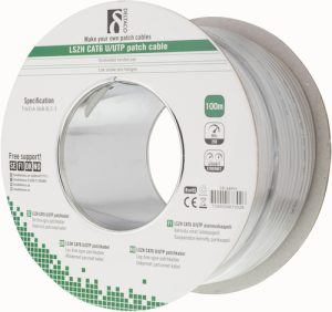 Deltaco U/UTP Netværkskabel, LSZH, Cat6, 100m, 250MHz, Delta-certificeret, grå