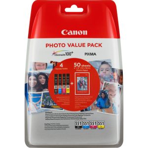 Canon 6508B005 blækpatron 4 stk Original Standard udbytte Sort, Blå, Gul, Magenta