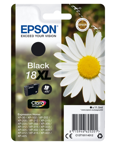 Epson Daisy C13T18114022 blækpatron 1 stk Original Højt (XL) udbytte Sort