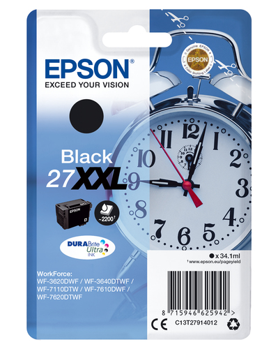 Epson Alarm clock C13T27914012 blækpatron 1 stk Original Ekstra (Super) højt udbytte Sort