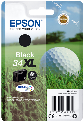Epson Golf ball C13T34714020 blækpatron 1 stk Original Højt (XL) udbytte Sort