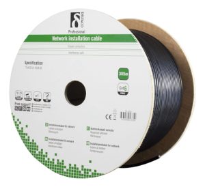 Deltaco TP-49G netværkskabel Sort 305 m Cat6 F/UTP (FTP)