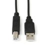 USB2.0 A-B 1.8m M-M, Black, Hi-Speed Cable