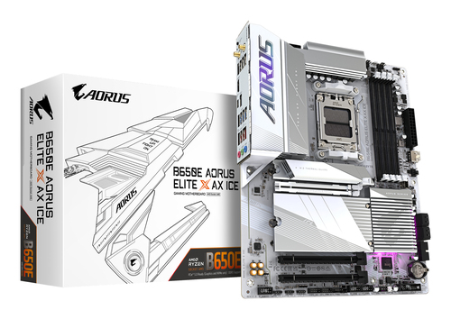 GIGABYTE B650E AORUS ELITE X AX ICE AMD B650 Sokkel AM5 ATX