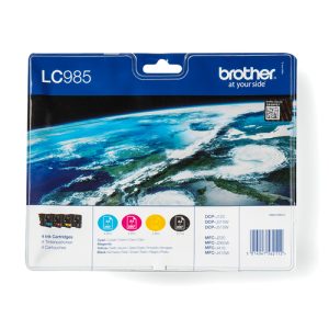 Brother LC-985VALBP blækpatron 4 stk Original Sort, Blå, Magenta, Gul