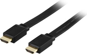 Flat High Speed with Ethernet HDMI cable, 1m, black
