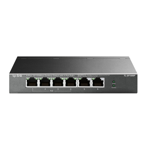 TP-Link TL-SF1006P netværksswitch Ikke administreret Fast Ethernet (10/100) Strøm over Ethernet (PoE) Sort