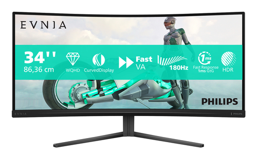 Philips Evnia 34M2C3500L/00 computerskærm 86,4 cm (34") 3440 x 1440 pixel Wide Quad HD LCD Sort