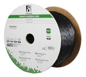 Deltaco TP-53 netværkskabel Sort 305 m Cat6a S/FTP (S-STP)
