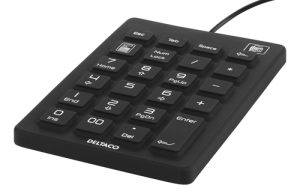 Deltaco Silicone numpad, IP68, 23 keys, USB, black