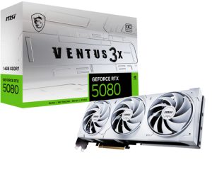 MSI VENTUS GEFORCE RTX 5080 16G 3X OC WHITE grafikkort NVIDIA 16 GB GDDR7