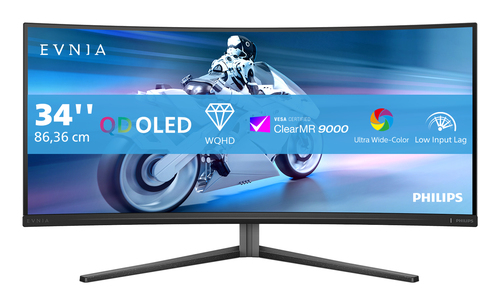 Philips Evnia 34M2C6500/00 computerskærm 86,4 cm (34") 3440 x 1440 pixel Wide Quad HD QD-OLED Grå