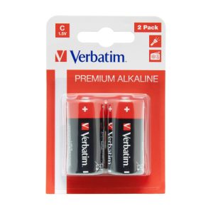 Verbatim batterier, C (LR14), 2-pack Alkaline, 1,5 V