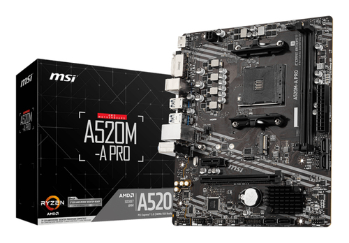 MSI A520M-A PRO bundkort AMD A520 Stik AM4 micro ATX