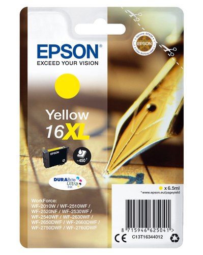 Epson Pen and crossword C13T16344012 blækpatron 1 stk Original Højt (XL) udbytte Gul