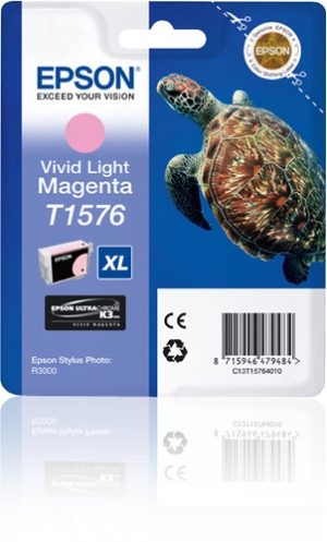 Epson Turtle T1576 blækpatron 1 stk Original Højt (XL) udbytte Levende lys magenta