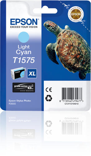 Epson Turtle T1575 blækpatron 1 stk Original Højt (XL) udbytte Lys cyan
