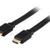 DELTACO Flat High Speed with Ethernet HDMI cable, 3m, black