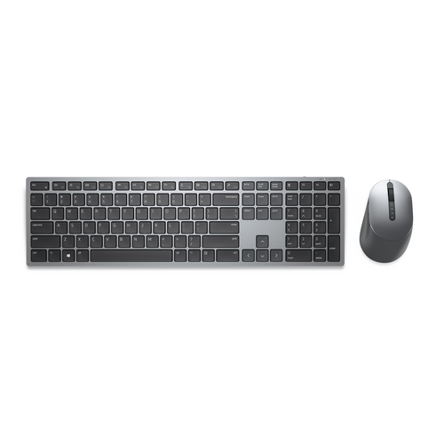 DELL KM7321W tastatur Mus inkluderet Kontor RF trådløs + Bluetooth QWERTY Nordisk Grå, Titanium