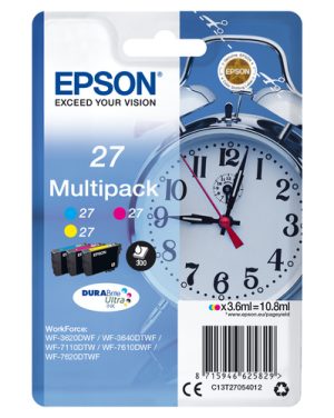 Epson Alarm clock C13T27054012 blækpatron 1 stk Original Standard udbytte Blå, Magenta, Gul