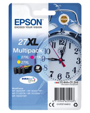 Epson Alarm clock C13T27154012 blækpatron 1 stk Original Højt (XL) udbytte Blå, Magenta, Gul