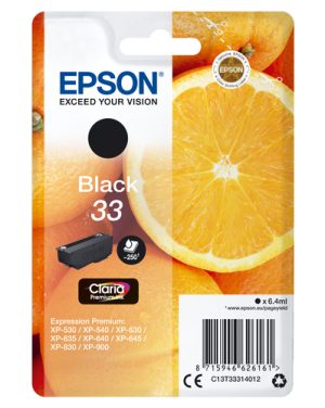 Epson Oranges C13T33314012 blækpatron 1 stk Original Standard udbytte Sort