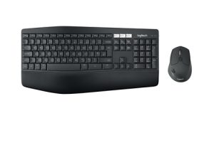 Logitech 920-008224 tastatur Mus inkluderet Universel RF trådløs + Bluetooth QWERTY UK engelsk Sort