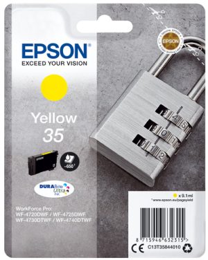 Epson Padlock C13T35844010 blækpatron 1 stk Original Standard udbytte Gul