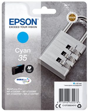 Epson Padlock C13T35824010 blækpatron 1 stk Original Standard udbytte Blå