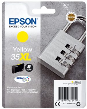 Epson Padlock C13T35944010 blækpatron 1 stk Original Højt (XL) udbytte Gul