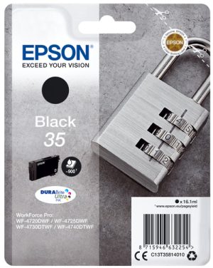 Epson Padlock C13T35814010 blækpatron 1 stk Original Standard udbytte Sort