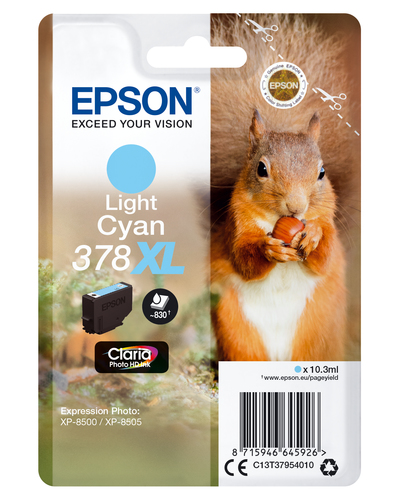 Epson Squirrel 378XL blækpatron 1 stk Original Højt (XL) udbytte Lys cyan